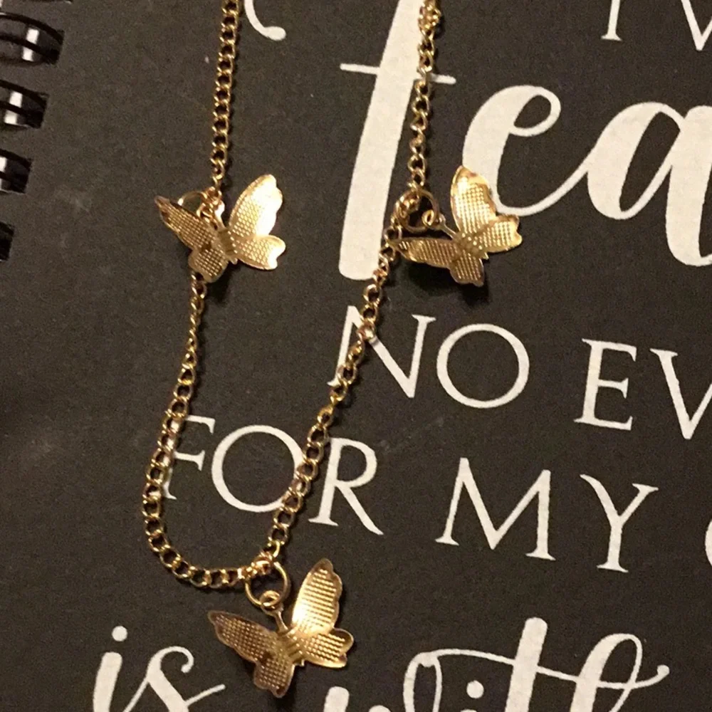 Necklace & Notebook bible verse Inspirational Quote with pen and butterfly